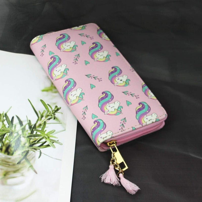 MayeBridge Timlee Cute Rainbow Long Wallets - Pink Unicorn Purse for Girls & Kids - Image 5